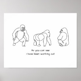 Enkelradig konst - gorilla poster