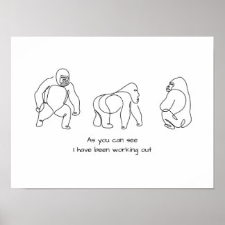 Enkelradig konst - gorilla poster