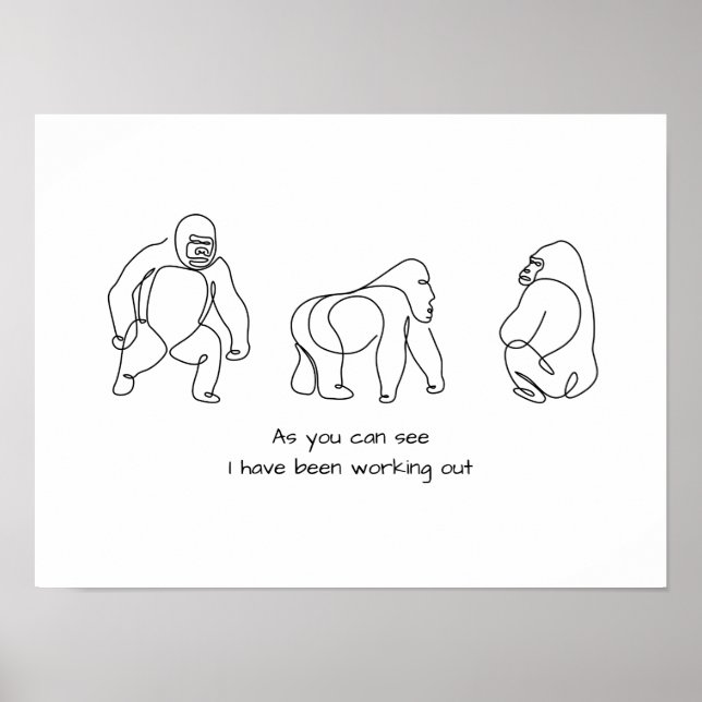Enkelradig konst - gorilla poster (Framsidan)