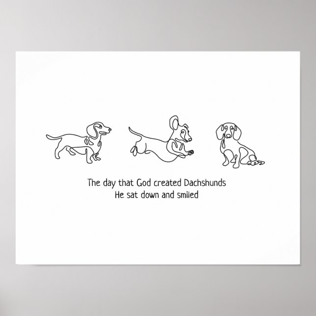 Enkelradig konst - hund för dachshunds poster (Framsidan)
