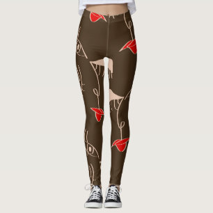Enkelradig kvinna ansikte: abstrakt mönster. leggings