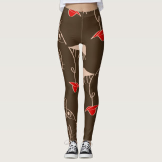 Enkelradig kvinna ansikte: abstrakt mönster. leggings