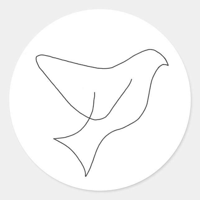 Enkelradsluva Teckning Helgdag Runt Klistermärke (Framsida)