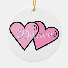 Enkelsidig prydnad för rosadanshjärtor julgransprydnad keramik