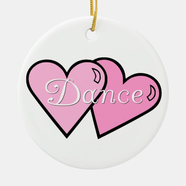 Enkelsidig prydnad för rosadanshjärtor julgransprydnad keramik (Framsidan)
