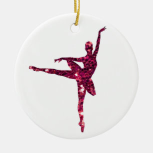 Enkelsidig rosa Ballerina (tillfoga ditt egna Julgransprydnad Keramik