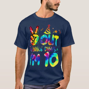 Enkelsidig utskrift Im 10 Tie Dye Birthday Kid T Shirt