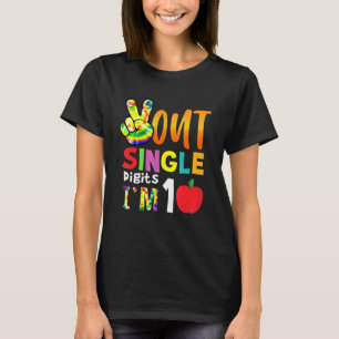 Enkelsidig utskrift Im Tie Tie Dye 10th Birthd T Shirt