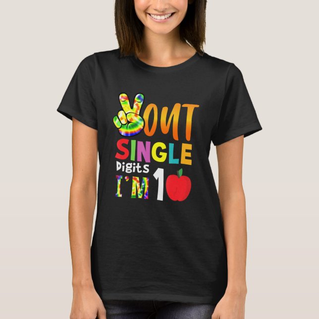 Enkelsidig utskrift Im Tie Tie Dye 10th Birthd T Shirt (Framsida)