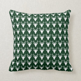 Enkelsidig vithjortgrönt/vit kudder kudde