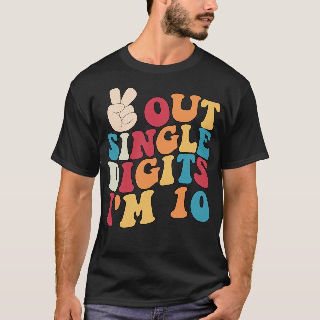 Enkelsidiga siffror - 10 barn 10:e födelsedagen t shirt (Framsida)