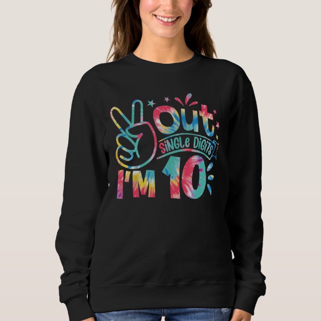 Enkelsidiga siffror: 10 siffror födelsedag t shirt (Framsida)