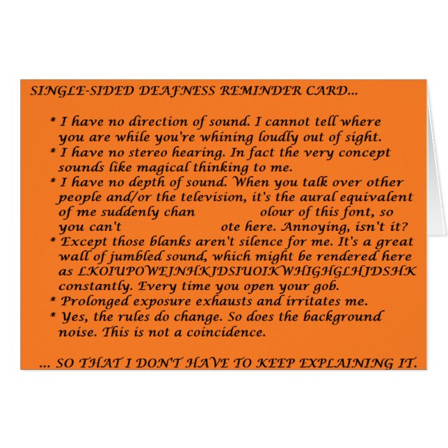 Enkelsidigt dövhetlathundlakan hälsningskort (Framsidan Horizontal)