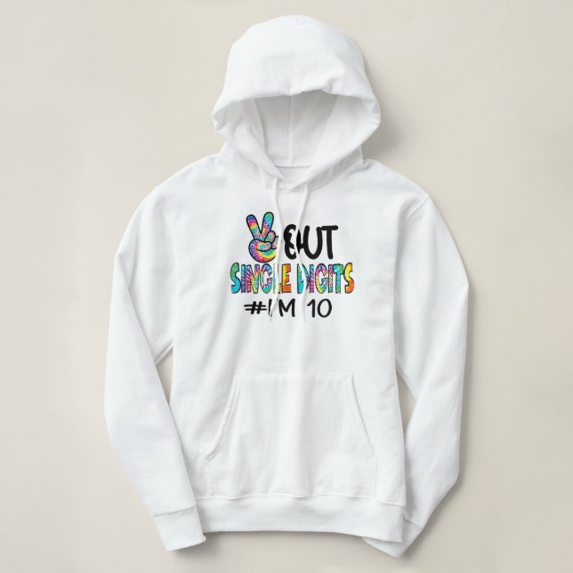 Enkelsiffriga fredsiffror i 10 födelsedag tionde g t shirt (Design framsida)