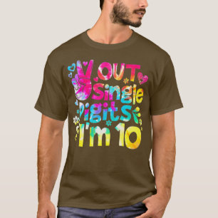 Enkelsiffriga fredstal Im 10 Tie Dye Birthday Ki T Shirt