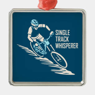 Enkelspårning av bergsbiking julgransprydnad metall