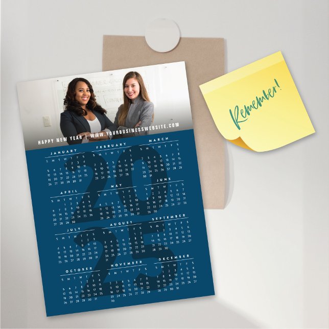 Enkelt 2025-kalender-Helgdag - Magnetiskt fotokort (Simple 2025 Calendar Holiday Magnetic Photo Card @ fat_fa_tin)
