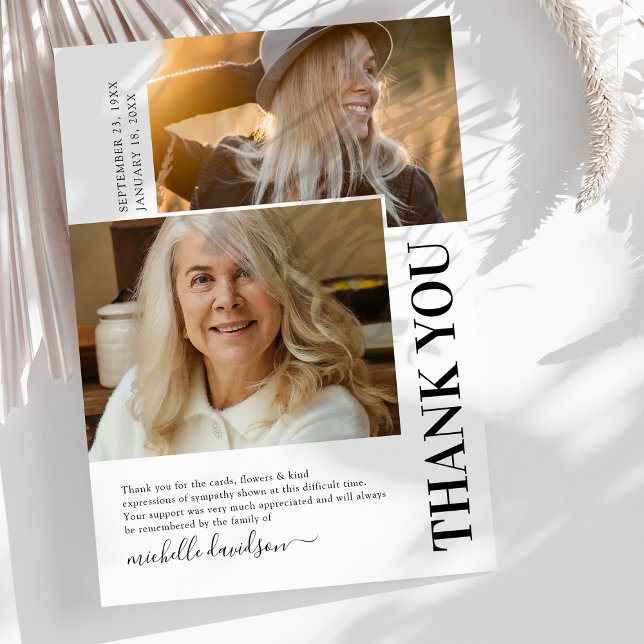 Enkelt 2 fotobegravt Tackkort Tack Kort (Skapare uppladdad)