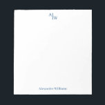 Enkelt 2 monogram första Professionellen, marin bl Anteckningsblock<br><div class="desc">Enkelt 2 Monogram första Professionellen Desk Navy Blue Minimalist Anteckningsblock</div>