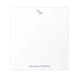 Enkelt 2 monogram första Professionellen, marin bl Anteckningsblock