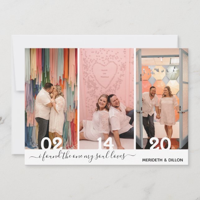 Enkelt 4 fotoskript Elegant Spara datum Datumet (Framsida)