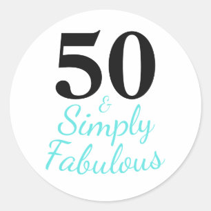 Enkelt 50 och fantastisk 50-årsdag runt klistermärke