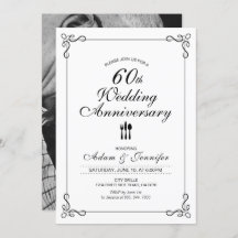 Enkelt 60-årsjubileum för inbjudan till Bröllop