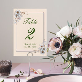 Enkelt Aesthetic Winter Wedding Reception Bordsnummer