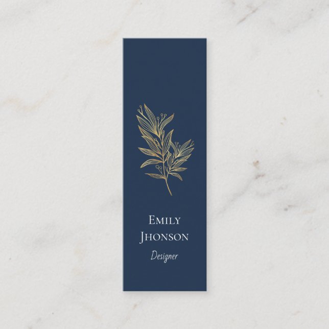 Enkelt Affärskort för blå Elegant i miniatyr Mini Visitkort (Framsida)