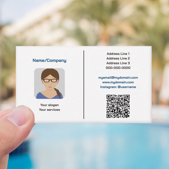 Enkelt Affärskort med foto Visitkort (Simple Business Card with Photo)