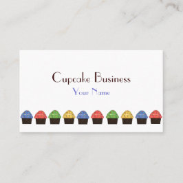 Enkelt affärskort med grönt av gult (blått cupkaka visitkort