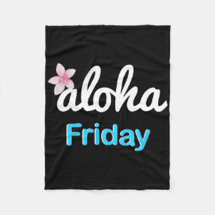 Enkelt aloha fredag' Plumeria hawaiiansk semester Fleecefilt