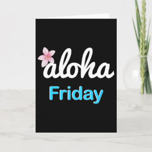 Enkelt aloha fredag' Plumeria hawaiiansk semester Kort
