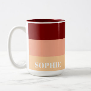 Enkelt anpassat namn Modern Snyggt Minimal tea Två-Tonad Mugg