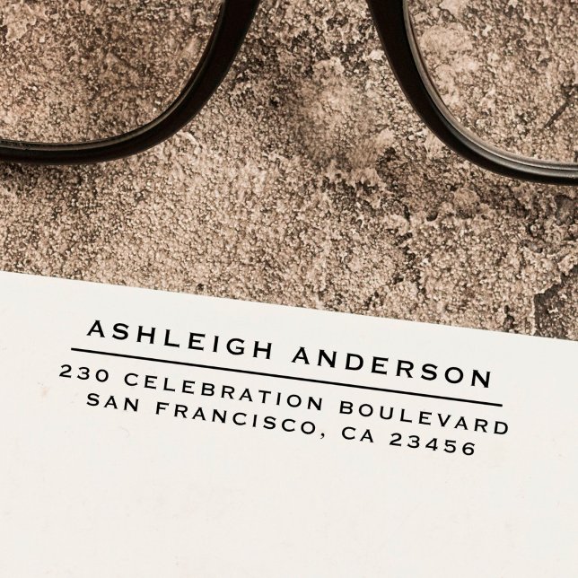 Enkelt, anpassat namn och Returadress Självfärgande Stämpel (Skapare uppladdad)