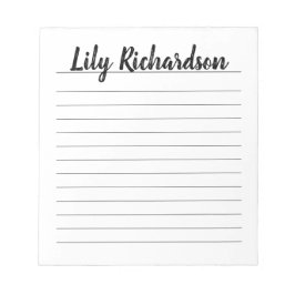 Enkelt anteckningsblock för svartvit minimalistisk