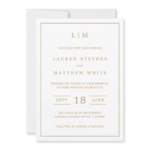 Enkelt Antique Guld Monogram Elegant bröllop