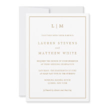 Enkelt Antique Guld Monogram Elegant bröllop