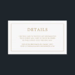Enkelt Antique Guld Monogram Elegant bröllop Tilläggskort<br><div class="desc">Ett enkelt litet elegant i bröllop-höljet med en modern utformning med detaljerna omgivna av ett tunt gräns och ditt monogram på baksidan. All design inslag finns i faux guld och kan ändras i designredigeringsverktyget i verktyg. En chic och snyggt som är underbar för ett minimalistiskt par. Använda dessa djurutrymmeskort för...</div>