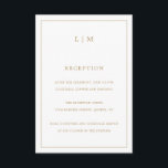 Enkelt Antique Guld Monogram Elegant bröllop Tilläggskort<br><div class="desc">Ett enkelt elegant i Bröllop-höljet med en modern utformning med två brev-monogram överst, tillsammans med din mottagningsinformation omgiven av ett tunt gräns. All design inslag finns i faux guld och kan ändras i designredigeringsverktyget i verktyg. En chic och snyggt som är underbar för ett minimalistiskt par. Kortet är ett perfekt...</div>