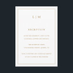 Enkelt Antique Guld Monogram Elegant bröllop Tilläggskort<br><div class="desc">Ett enkelt elegant i Bröllop-höljet med en modern utformning med två brev-monogram överst, tillsammans med din mottagningsinformation omgiven av ett tunt gräns. All design inslag finns i faux guld och kan ändras i designredigeringsverktyget i verktyg. En chic och snyggt som är underbar för ett minimalistiskt par. Kortet är ett perfekt...</div>