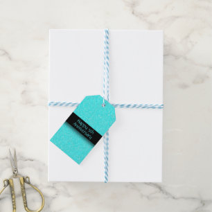 Enkelt Aqua Blue-årsbidrag Presentetikett