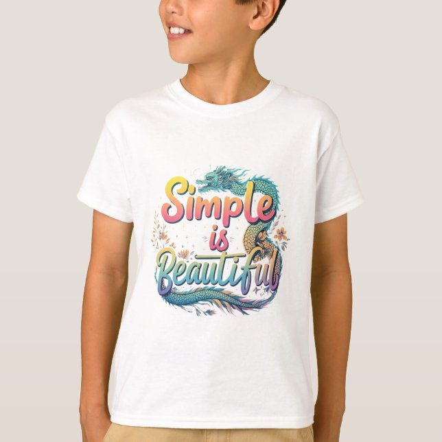 Enkelt är vackert barn, grundläggande T-Shirt (Framsida)
