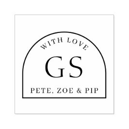 Enkelt Arch Monogram Gift Rubber Frimärke Stämpel