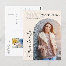 Enkelt Arch Photo Beige Studenten-meddelande Vykort