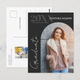 Enkelt Arch Photo Black Studenten-meddelande Vykort