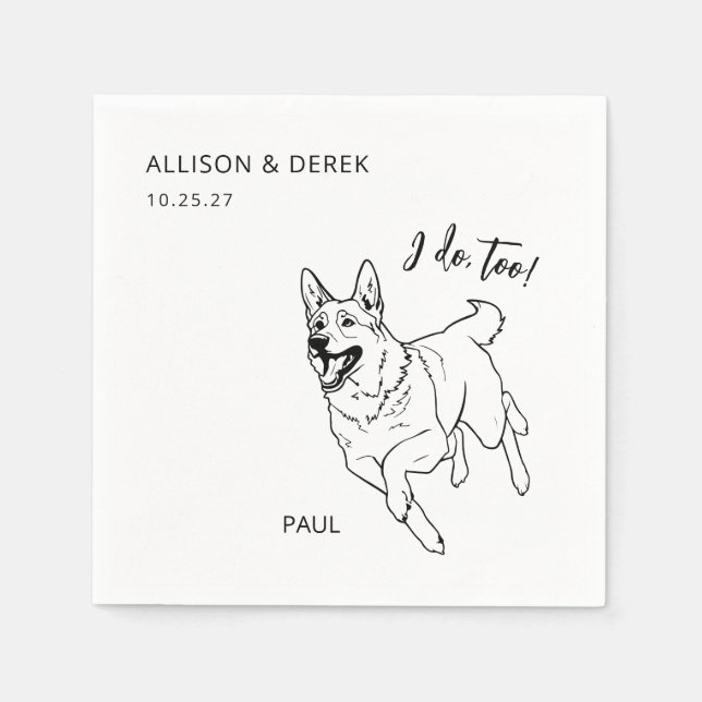 Enkelt att jag gör för Hund Bröllop Pappersservett (Framsidan)
