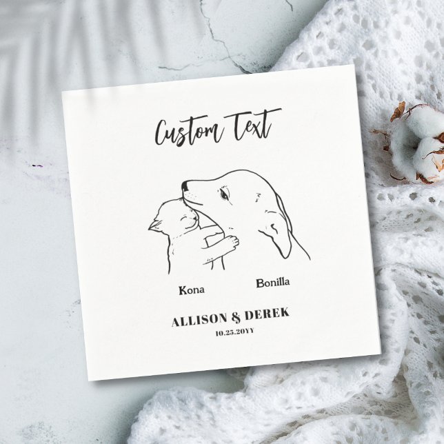 Enkelt att vi gör för Hund Cat Bröllop Pet Namn Pappersservett (Skapare uppladdad)