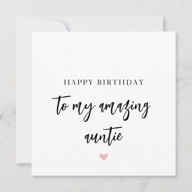 Enkelt Auntie Birthday Card Julkort (Framsida)