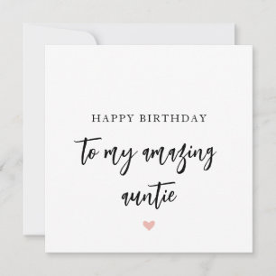 Enkelt Auntie Birthday Card Julkort